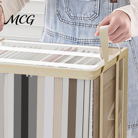 Stationery Storage Bag Clothes Bag, Transparent Large Capacity Book Organizer, with Zipper Desktop Solution And Handle Design, Portable for