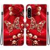Чехол-книжка из искусственной кожи ручной работы для Sony Xperia 5 VI, противоскользящая противоударная крышка с ремешком на запястье и дизайном в виде сердечка/розы и кошки