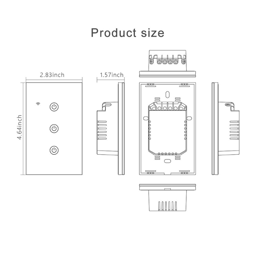 Сенсорная панель Wi-Fi, переключатель для дома, умная панель переключателя, светодиодный индикатор, панель из закаленного стекла