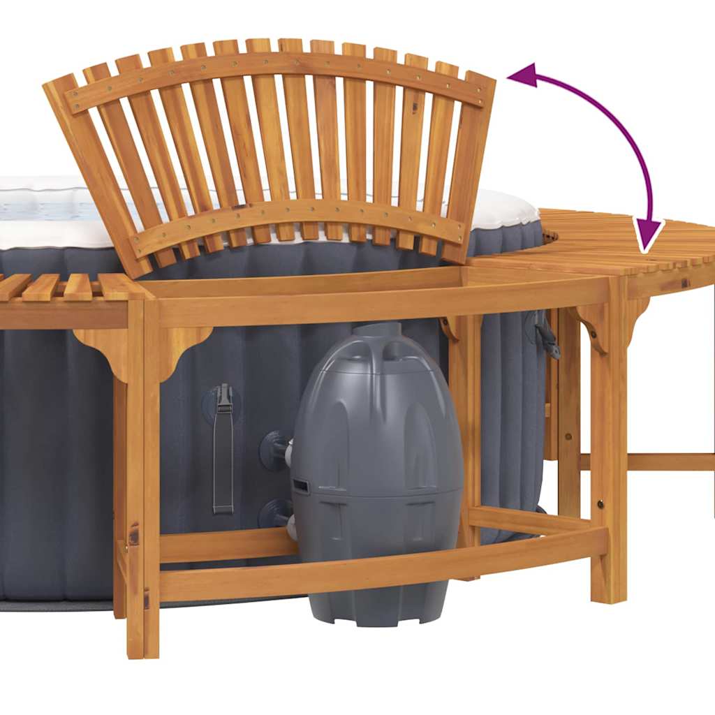 Hot Tub Surround Brown Ø255 x 55.5 cm Solid Acacia Wood