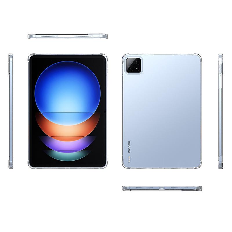 Для Xiaomi Pad 6S Pro 12.4 Чехол Защита четырех углов Мягкий ТПУ Прозрачная задняя крышка для планшета