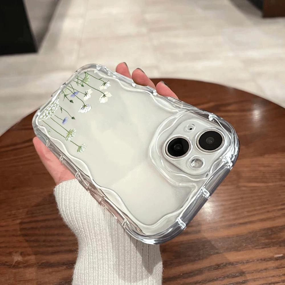 Мягкие волнистые чехлы для телефонов N93 с пионом для Samsung A54 A34 A13 A14 S23 S24 Ultra Xiaomi Redmi Note 13 12C Realme Infinix, защитный бампер