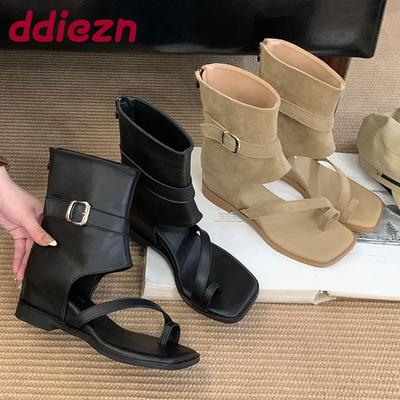 Модный дизайнер Женские сандалии Обувь с увеличением роста Модные сандалии-гладиаторы с квадратным носком Женские балетки Женские шлепанцы