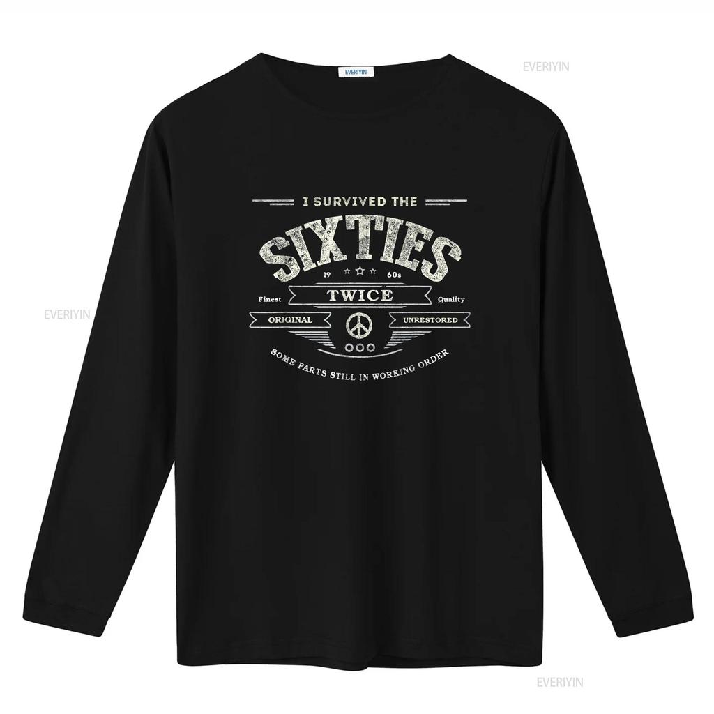 I SURVIVED The SIXTIES TWICE Built In 60s 70th 60th Birthday T Shirt Black 3X Large vintage Washed designer clothes Slightly