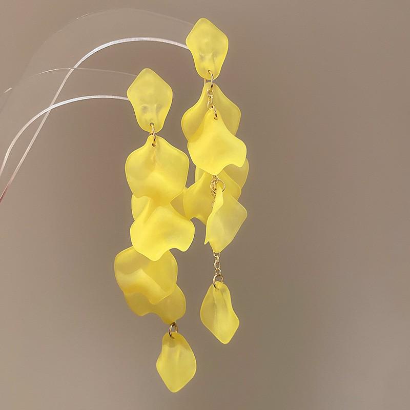 Серьги с кисточками в виде цветов из шифона "Серебряная игла", Милый стиль Мори, Дофаминовый тренд, Универсальные женские серьги