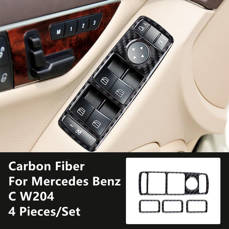 Углеродное волокно, модификация салона автомобиля, накладка, полоски, декоративные наклейки для Mercedes Benz C W204, внутренняя отделка автомобиля