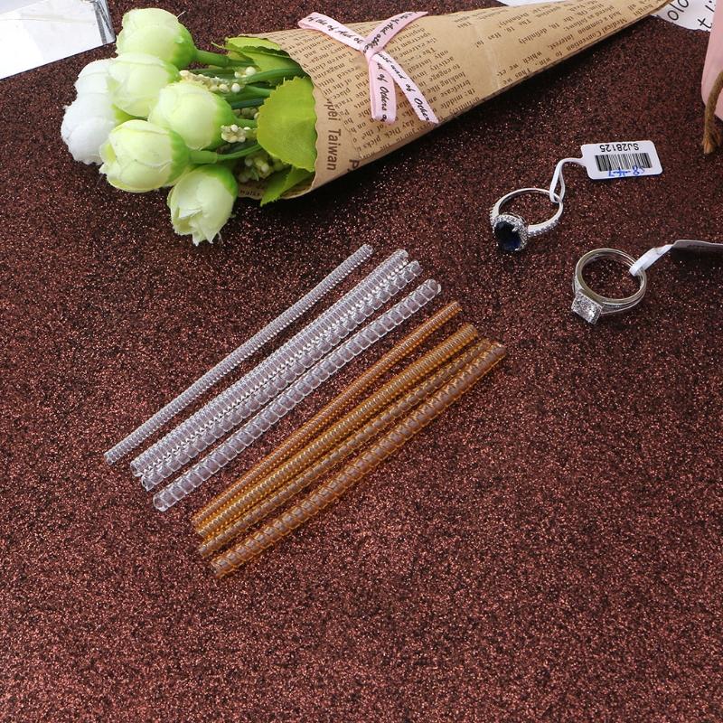 8PCS Ring Size Adjuster for Loose Rings Jewelry Sizer Making Jewelry Guard Spirals Plastic Tightener for Women Men Ring