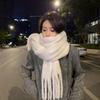 Solid Color Winter Cashmere Scarf Warm Fringed Shawls Wrap Long Tassel Scarves  Girls