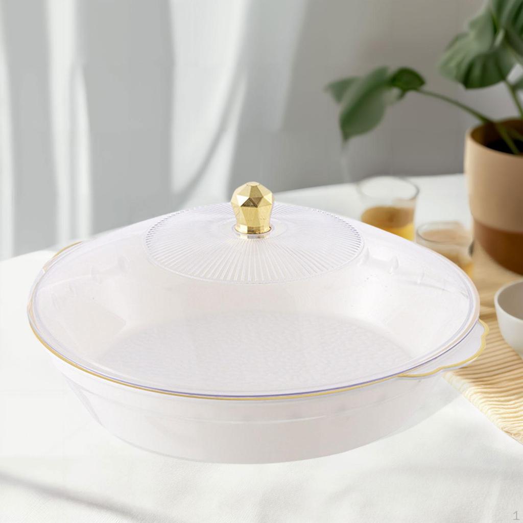 Fruit Bowl with Lid Decorative Dish Container Multipurpose Dessert Tray Food Serving