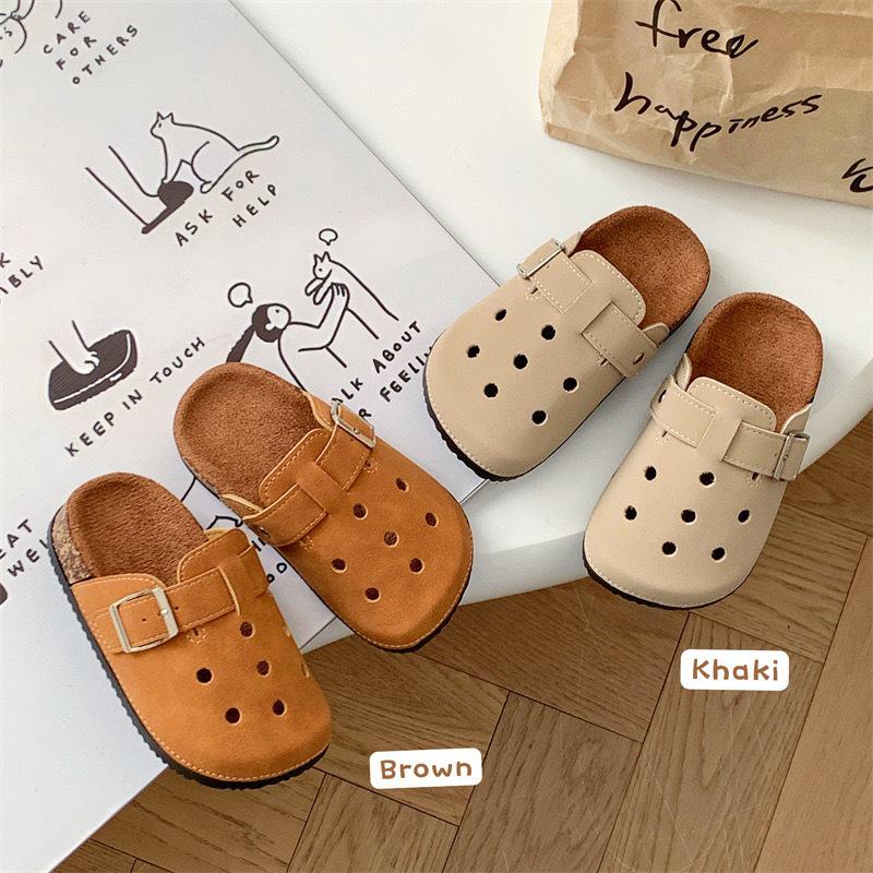 Новые унисекс ретро шлепанцы Birkenstock для детей - Закрытый носок, нескользящие, повседневная обувь для улицы на весну/лето