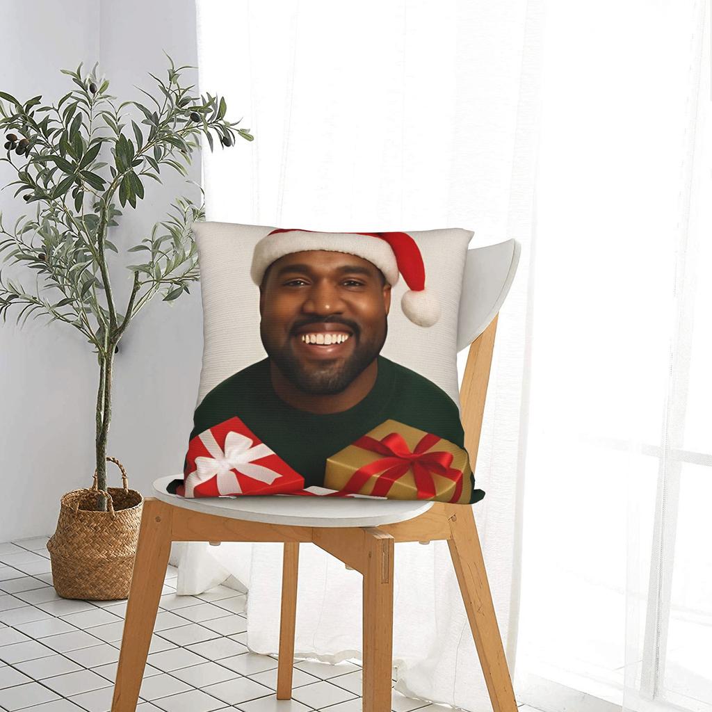 Kanye Meme Xmas Pillowcases Retro Trendy Pillow Case For Living Room Bed Chair Soft Pillow Cover