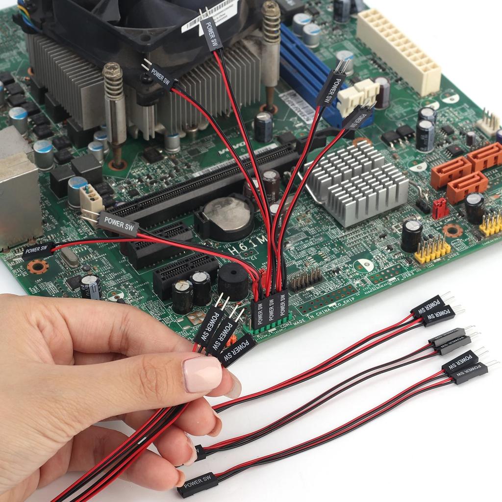 2-контактный шнур для выключателя компьютера SW Материнская плата настольного компьютера Переключатель Вкл./Выкл./Сброс Кабель питания Удлинители для выключателя ПК