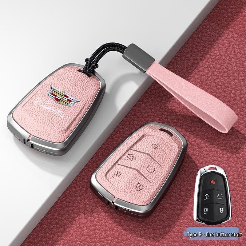 Кожаный чехол для ключа для Cadillac XT5/CT6/XT4/XTS и ATSL – Унисекс-дизайн с пряжкой