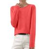 Women's Autumn And Winter Fashion Long-sleeved Basic Crew-neck Loose Pullover Sweater Top