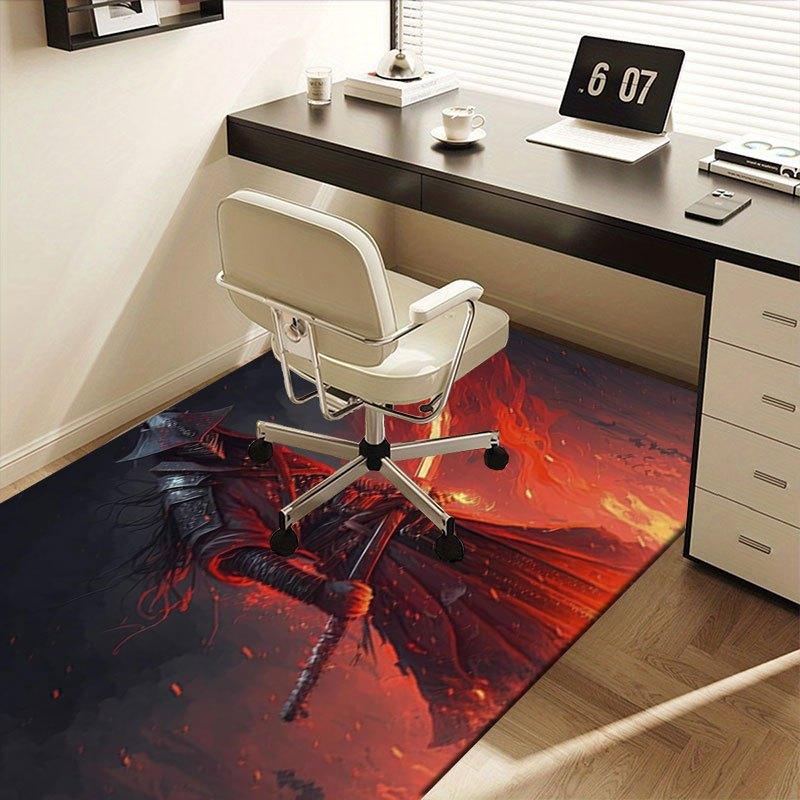 "Samurai Warrior with Sword Fantasy Art Print"Office Mat Perfect for Home Decor Office Desk Chair Rugs Chair Carpet for office Polyester Cha