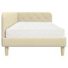 Corner Bed Frame Cream 90 x 190 cm Fabric