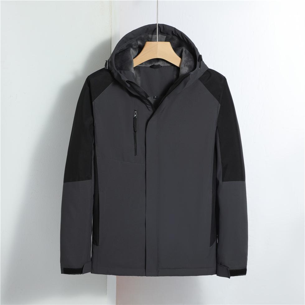 Осенне-зимние мужские и женские ветрозащитные и морозостойкие куртки из меха серебристой лисицы, парные куртки с цветными блоками, рабочая одежда для персонала на открытом воздухе