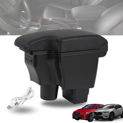 Консоль-подлокотник с USB-портом для Mazda DK5 Demio DJ3 DJ5 one+lifestyle Type-C (Черная линия) CX-3 /
