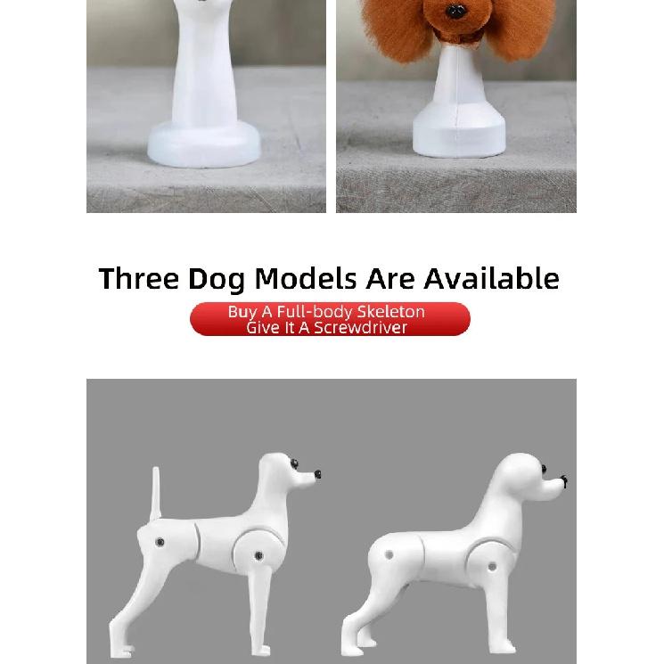 Standard Bichon Pet Simulation Model Dog for Grooming Practice Fake Hair Trim And Style Must Be Used with Skeleton Model