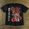 Chinesestyle YK Style Vintage Tiger Print TShirt Unisex Crew Neck Shortsleeved Retro Street YK Casual Fashion Tops Clothing