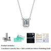 New Real Moissanite Square Pendant Necklace Pure 925 Sterling Silver Emerald Cut D Color Diamond for Women Wedding Fine Jewelry