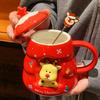 Креативная Рождественская Кружка Высокоточная Мультяшная Керамическая Кружка Подарок Практичный Подарок Кружка с Крышкой Ложкой Подарок Подарочная Упаковка