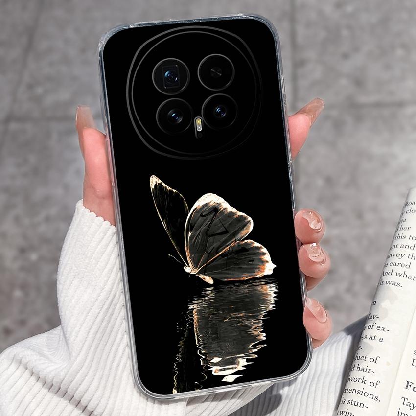 Для Huawei Honor Magic8 7 6 5 Pro Nova 12 Ultra 12i Чехол для телефона Красивый цветочный узор Прозрачный силиконовый Полностью защитный чехол Для корпуса Huawei