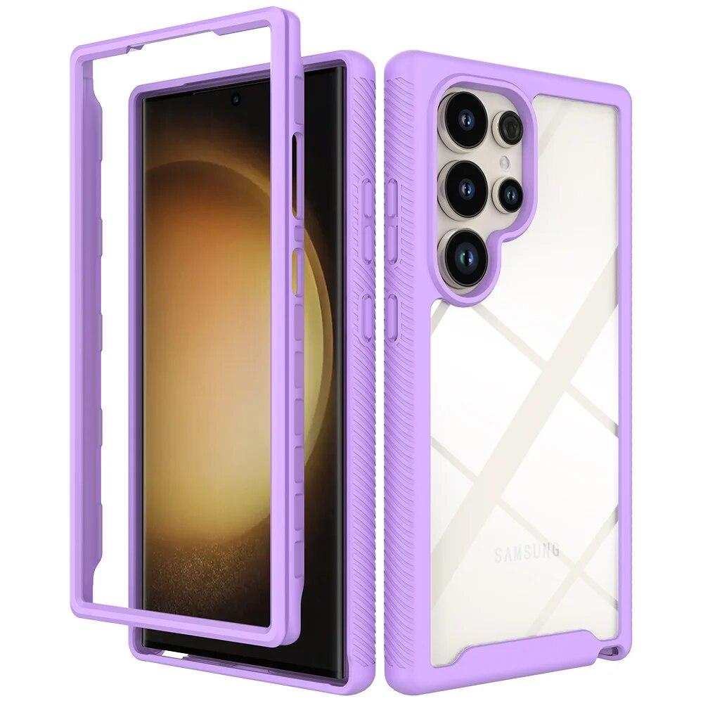 Гибридный прочный защитный чехол для Samsung Galaxy S24 Ultra Case S24 + противоударный бампер Прозрачный кристалл задняя крышка S24 Plus Funda