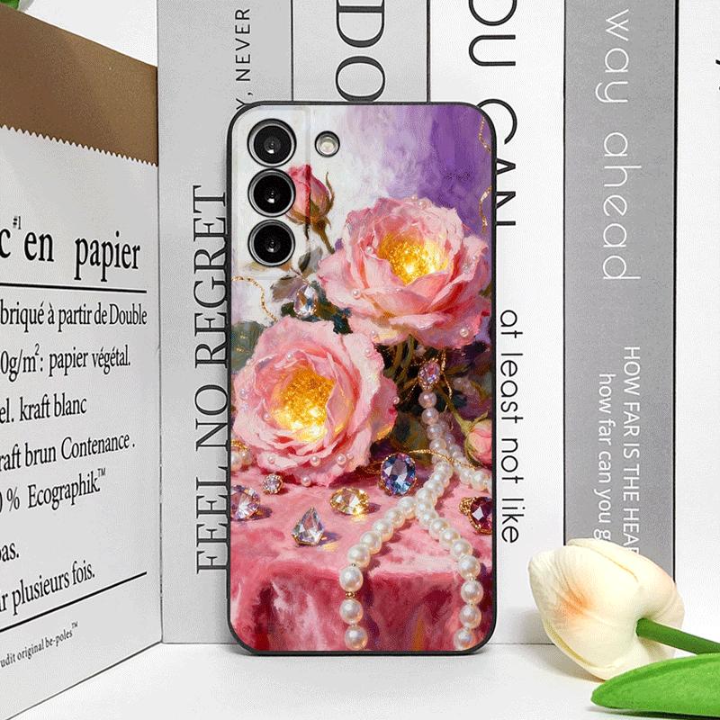 Роскошный Чехол для Телефона с Принтом Розовой Розы и Алмазов для Huawei Nova 13 12 11Pro 10 SE Mate 40 Pro Plus P60 P40 Матовый Чехол