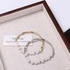 Gift Temperament Irregular Liquid Metal Women Bracelet Copper Pearls Bracelet Korean Style Jewelry