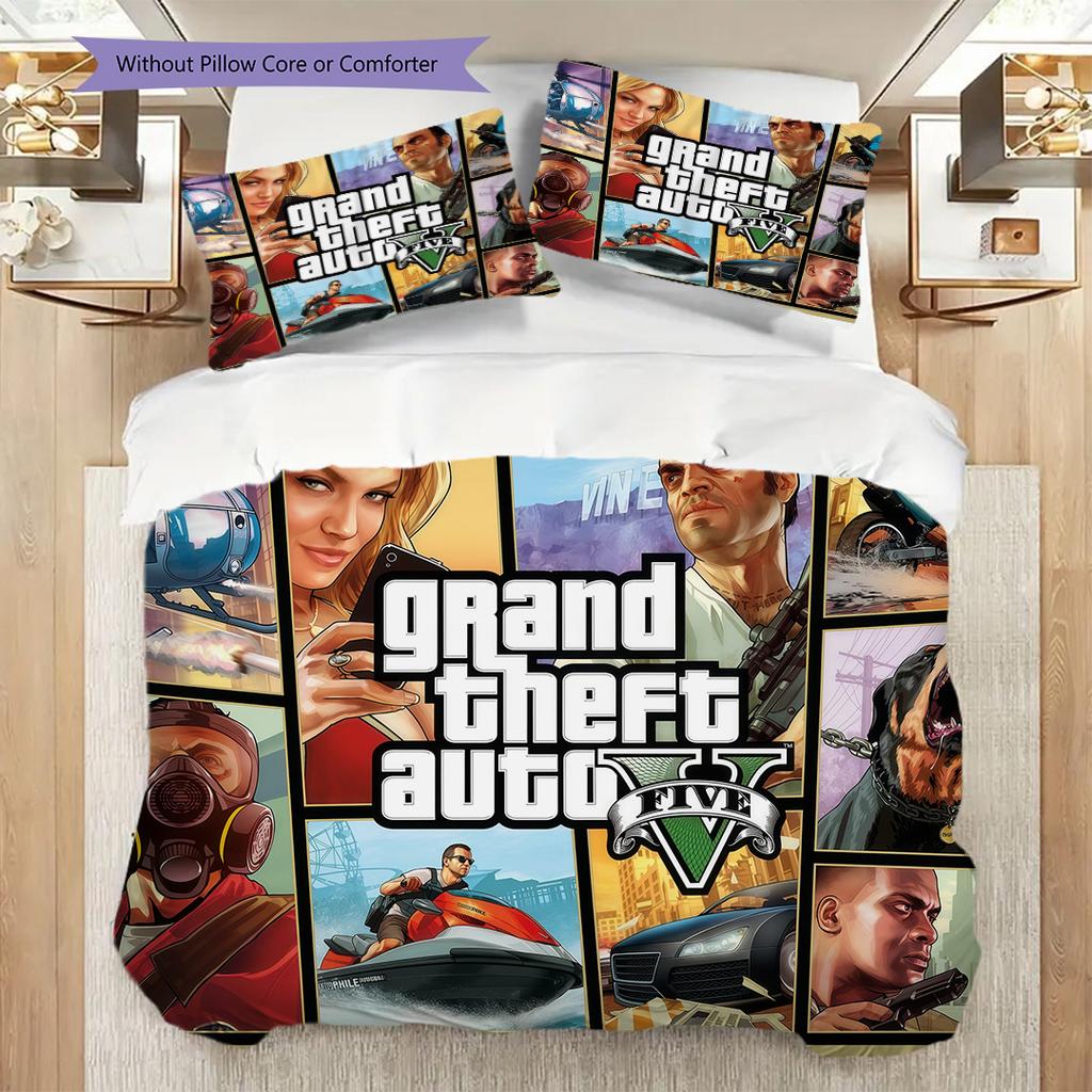 Grand Theft Auto V Urban Thrills Unleashed Bedding 1 Duvet Cover 2 Pillowcase Without Core Duvet Cover And Pillowcase Soft And Comfortable