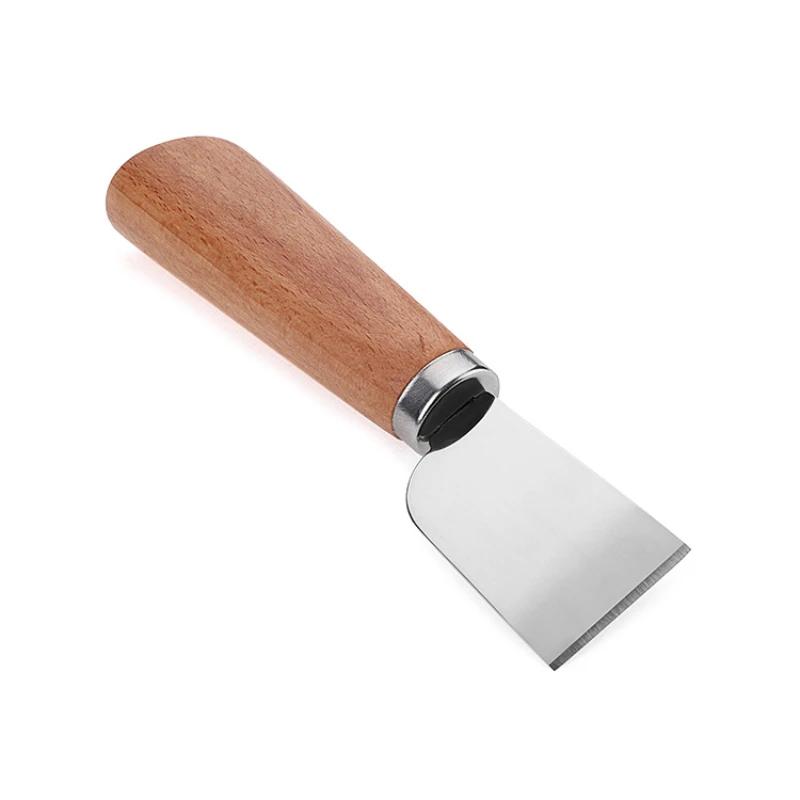 DIY Sharp Leather Skiving Knife Cutting Knife Tools DIY Leather Craft Safety Leather Cutting Knife with Wooden Handle Tool