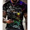 New Summer Men's Fashion T-shirt Personality Multicolored Printed Men's T-shirt Top
