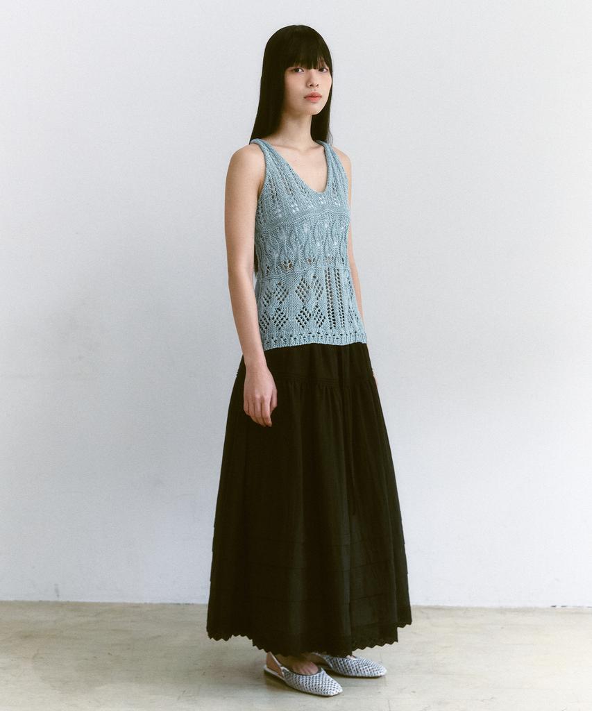 Ceme Cancan Lace Maxi Skirt(Bk)