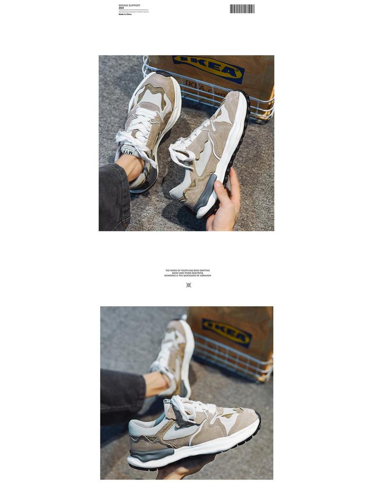 Мужские модные дышащие кроссовки в стиле ретро: Повседневная модная обувь на толстой подошве