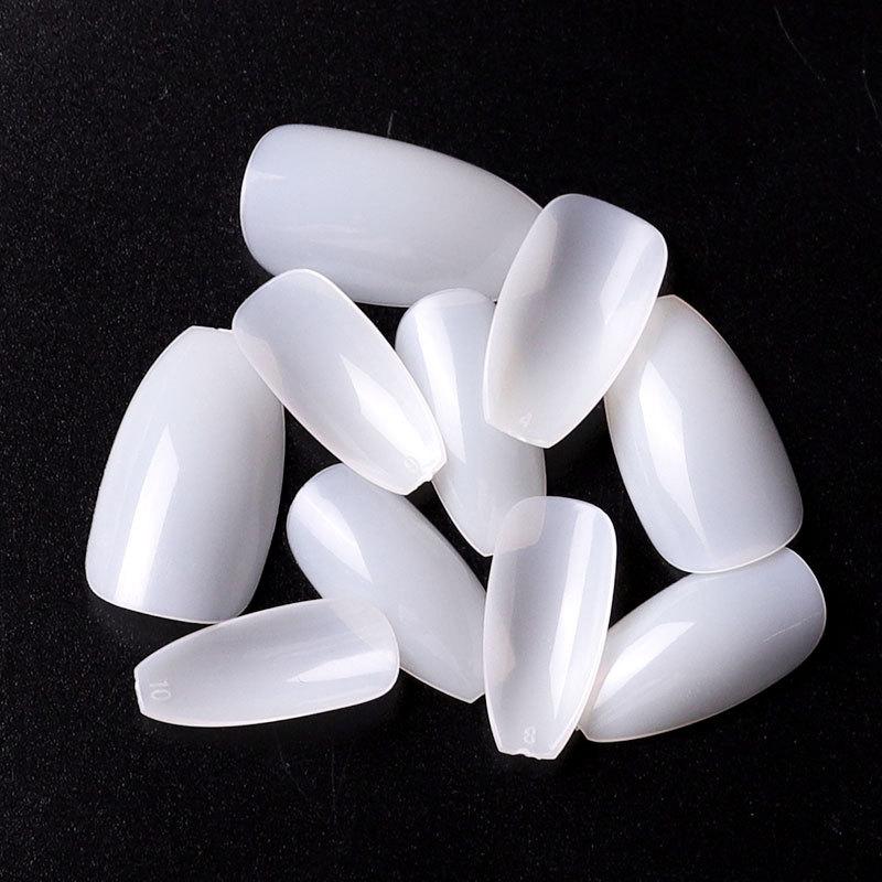 500pcs Gelly Tips Soft Gel Nail Extension System Full Cover Pre-shaped Sculpted Long Coffin Stiletto False Tip Bag