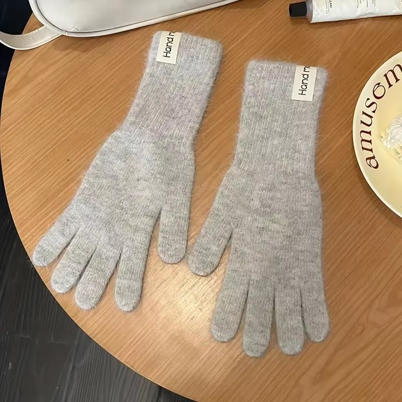 Women'S Thermal Split-Finger Gloves - Thick Winter Gloves With Elastic Wrist & Multi-Color Tips For Cycling, Hiking, Skiing