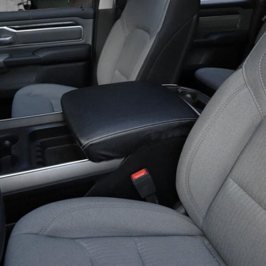 Car Armrest Box Leather Pad Cover Accessories For Dodge RAM 1500 -2024 Black