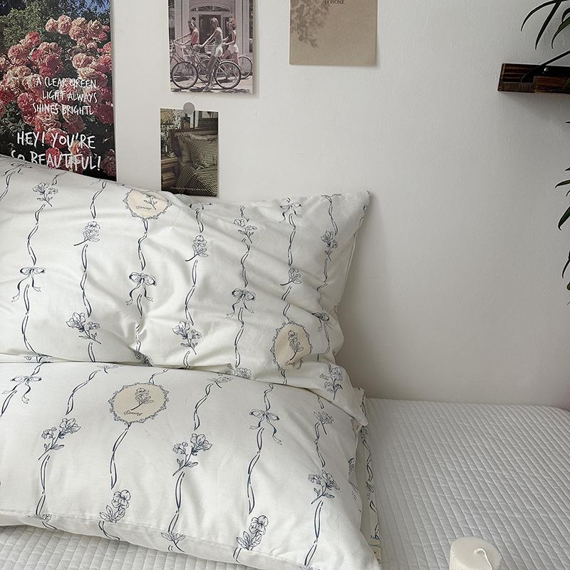 Наволочка из чистого хлопка в полоску, однотонная (Цельный кусок)