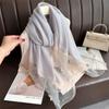 Thin Butterfly Embroidery Scarf Pearl Women Hijab Shawls Elegant Silk Scarf  Lady
