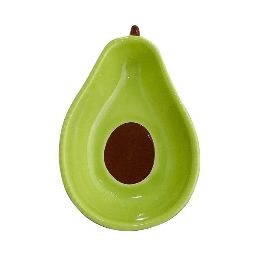 Creative Avocado Shaped Ceramic Dish Home Fruit Salad Plate Dessert Bowl Cartoon Tableware Dumpling Dipping Sauce Seasoning Dish