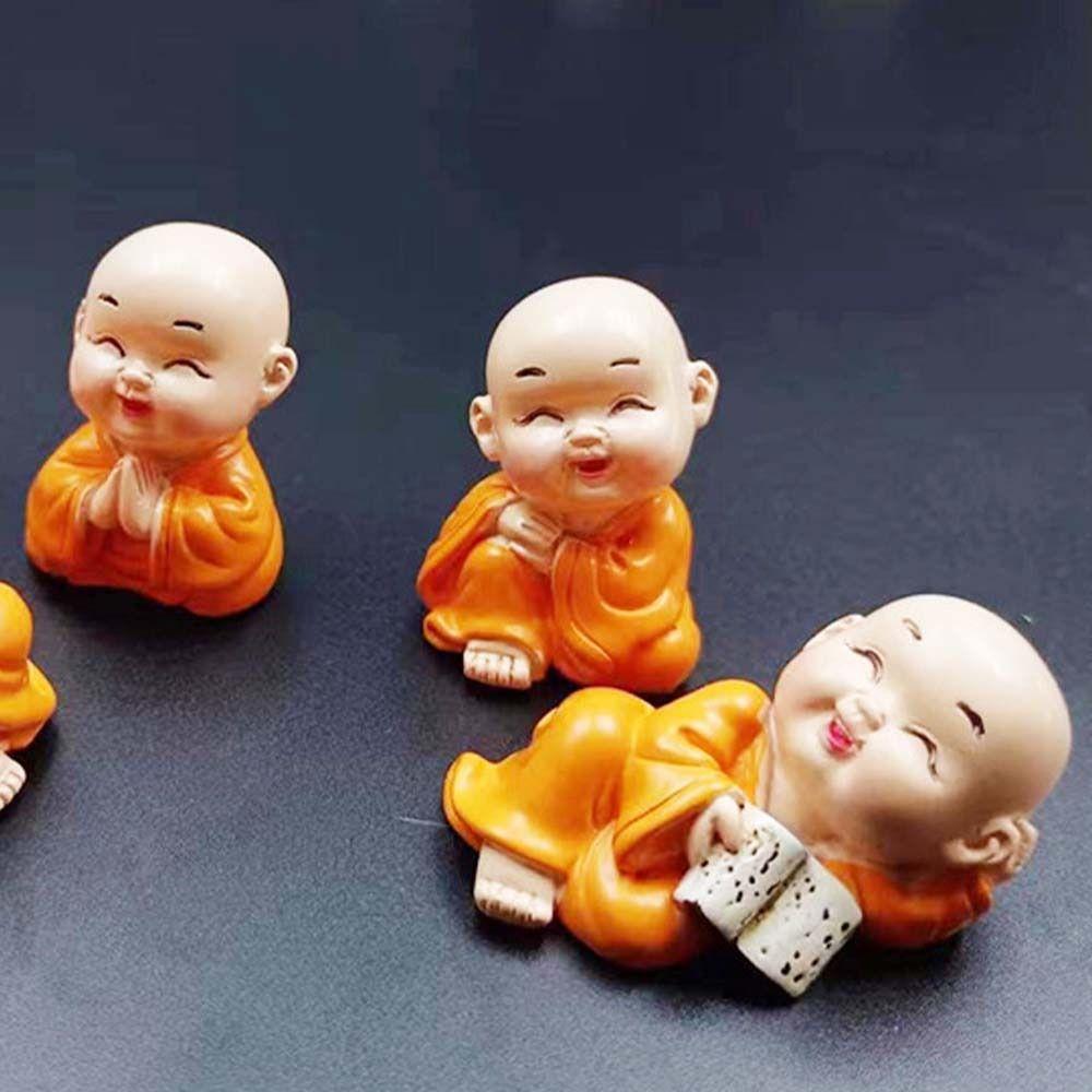 DIY Mini Buddha Figurine Cute Small Monk Sculpture Buddha Ornaments  Car Decoration
