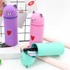 Yousheng Stand Up Pen Case Bear Shape Silicone Storage Box Animal Inspired Design Zipper Closure Gadgets Cosmetics Organizer