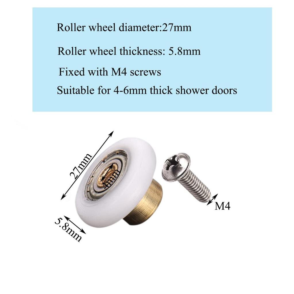 10pcs Shower Door Rollers Pulley Bathroom Sliding Glass Door Wheels sliding door wheels rollers Bathroom Door Replacement Part