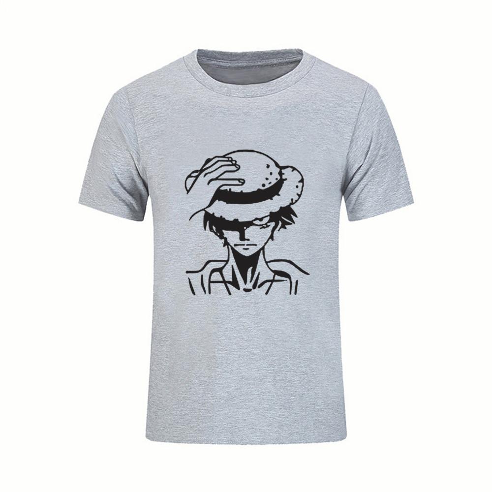 White Black Men T Shirt Short Sleeve One Piece Luffy Casual 3D Tshirt Homme O Neck