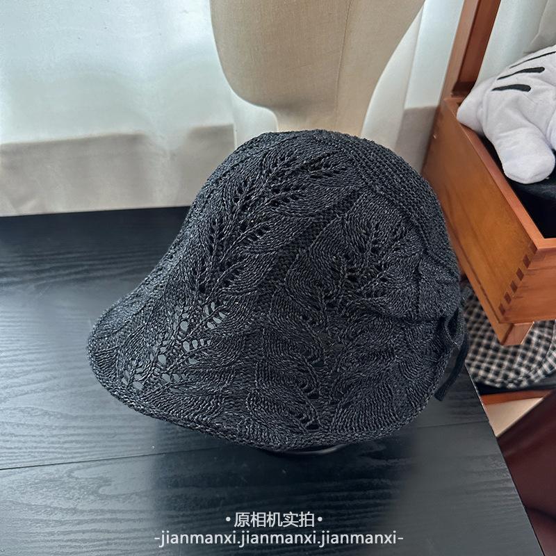 Basin Hat Women'S Fashion Hat Summer Fashion Versatile Woven Hollow Breathable Sunscreen Hat Sun Hat