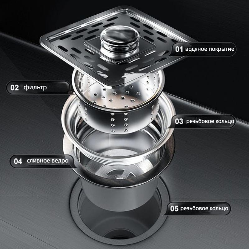 Водопадная мойка для кухни из нержавеющей стали, монтируемая сверху, рельефная большая однослотовая раковина с многофункциональным баком, низкая цена