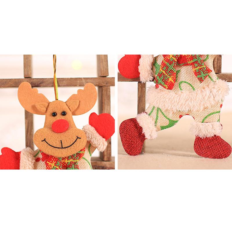 1PC Fabric Ornaments Reindeer Decorations Cloth Pendant Snowman Christmas Tree Elk Christmas Santa Claus Figurines