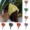 Women Knitting Headscarf Crochet Flower Pattern Hollow Out Headscarf Girl Triangle Headband Head Accessories