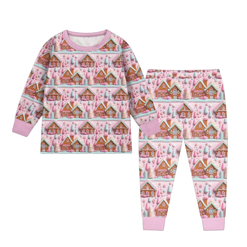 Детский модный костюм юбка топ с круглым вырезом и длинными рукавами брюки